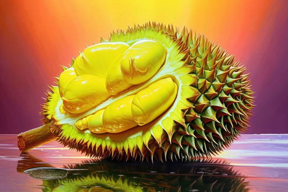 Airbrush art of a durian pineapple produce fruit.