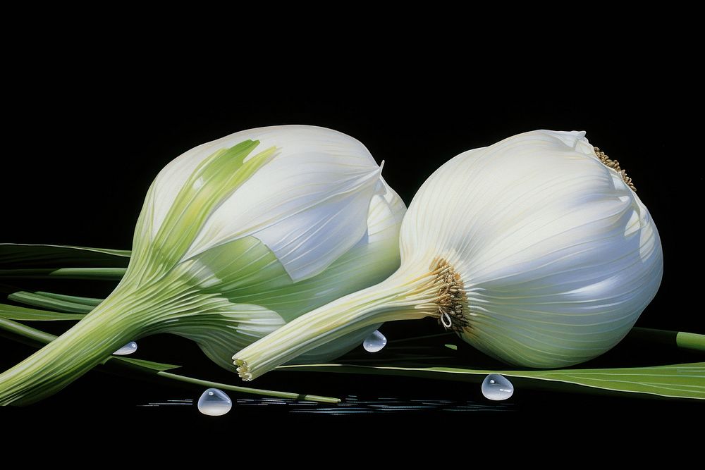 Airbrush art of a garlic vegetable produce animal.