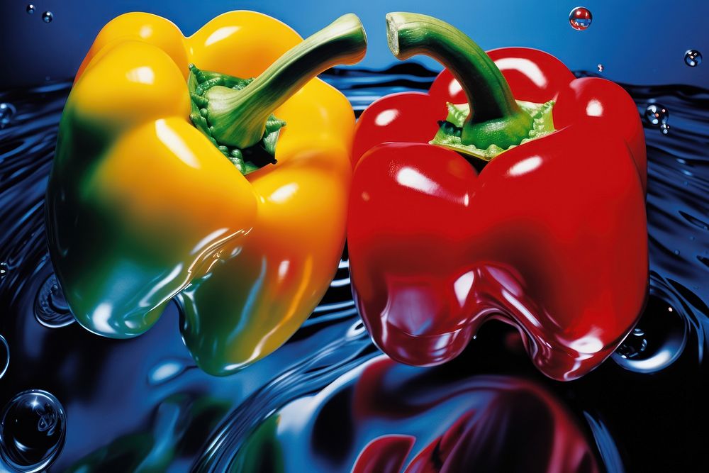 Airbrush art of a peppers vegetable produce ketchup.