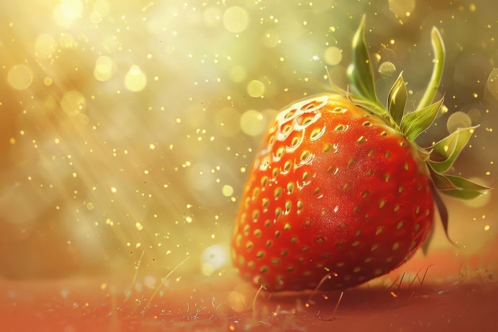 Airbrush art of a strawberry produce fruit plant.