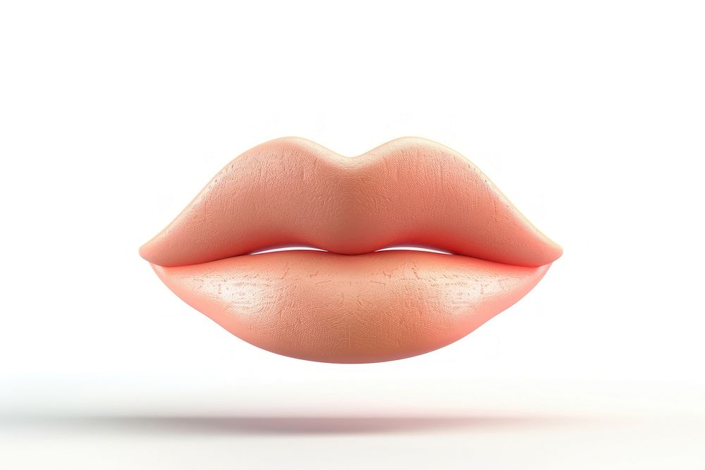 Peach lips lipstick white background perfection.