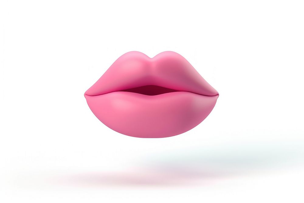 Pink mouth lipstick white background moustache.