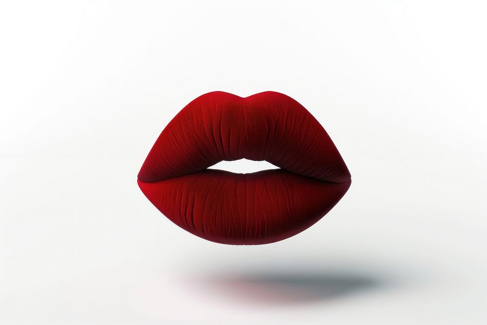 Red velvet color lips white background lipstick circle.
