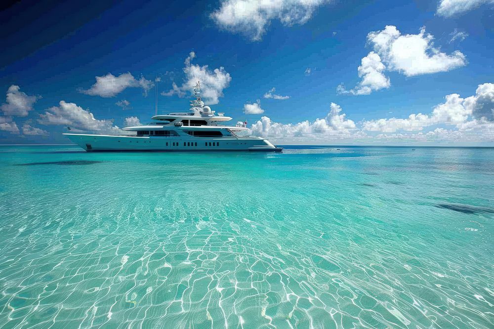 Tropical island paradise yacht transportation outdoors vehicle.