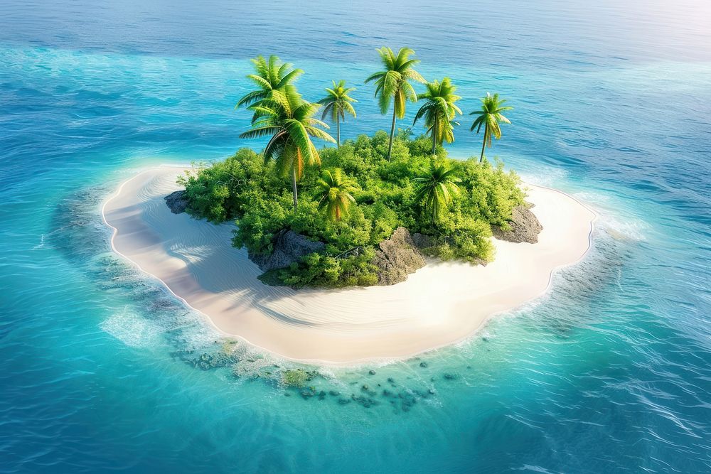 Tropical island shoreline outdoors nature.