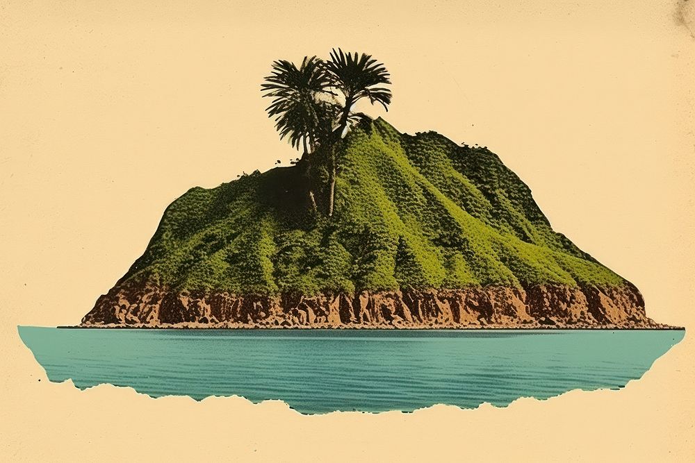 Island vegetation shoreline landscape.