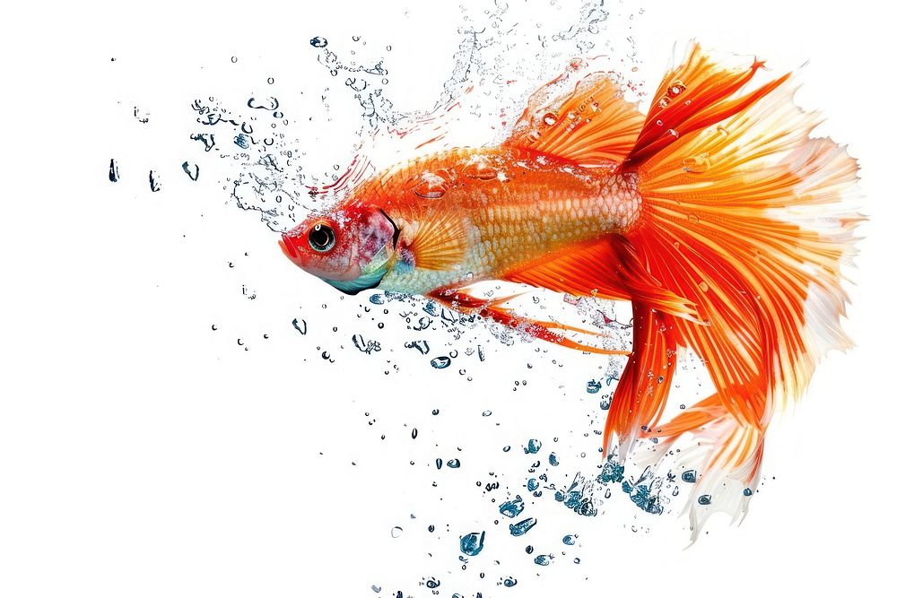 Water fish splash goldfish animal sea life.