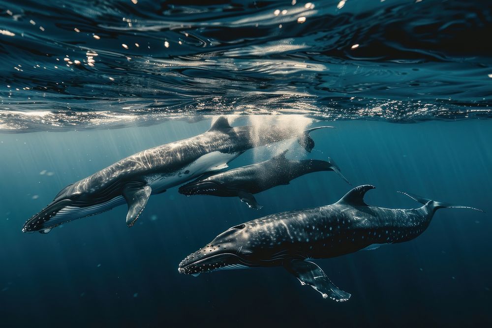 Whales underwater outdoors animal mammal.