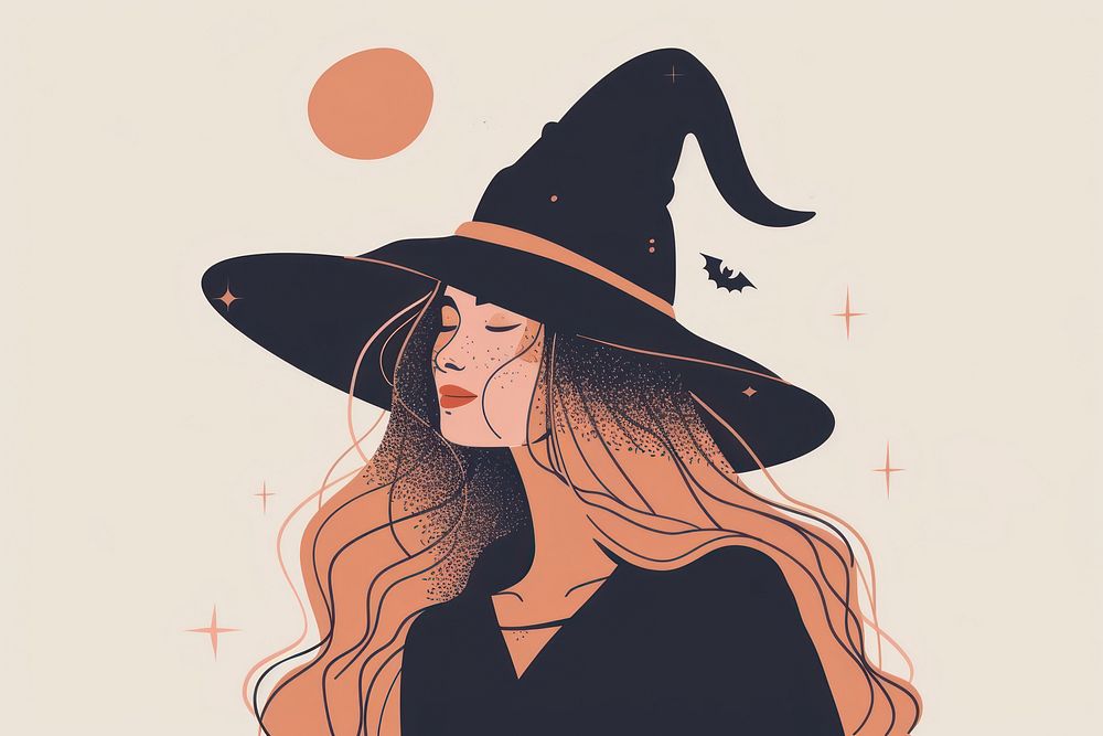 Witch flat illustration art publication illustrated.