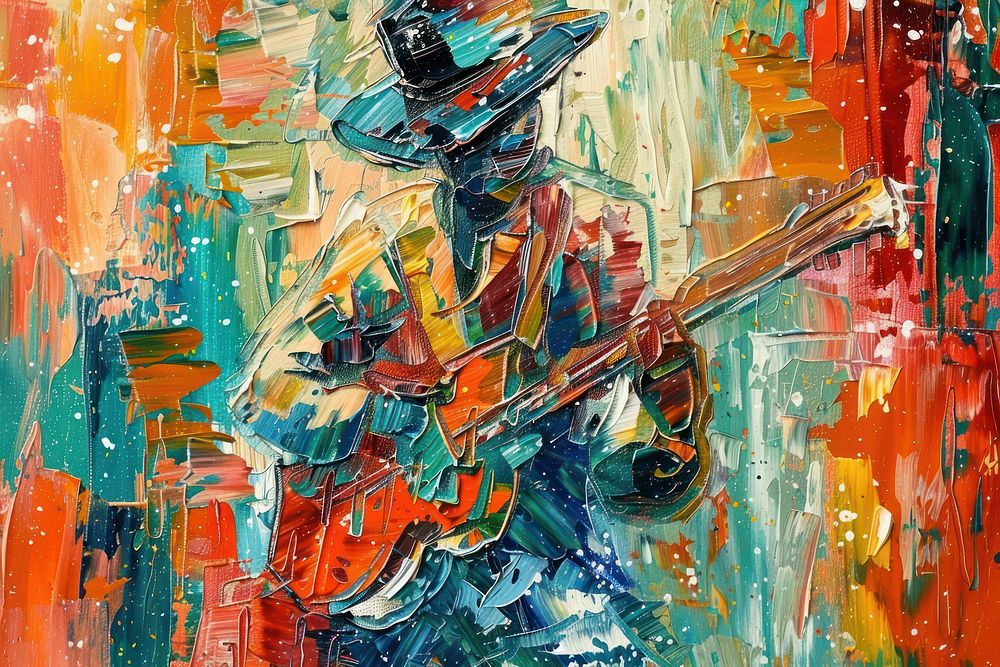 Musician jamming painting art person.