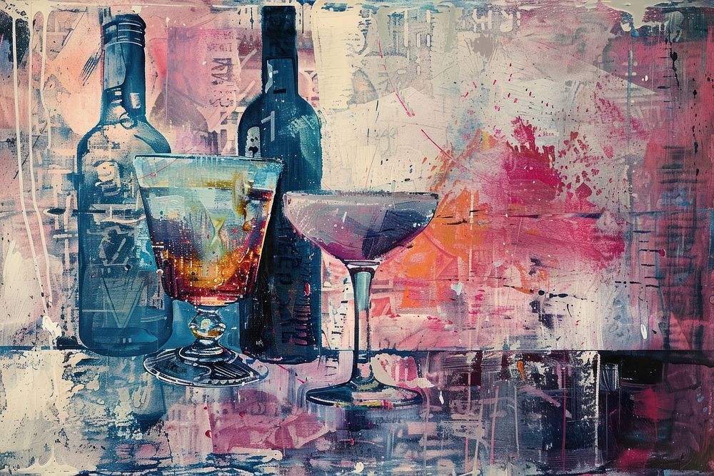 A drink in the bar painting art beverage.