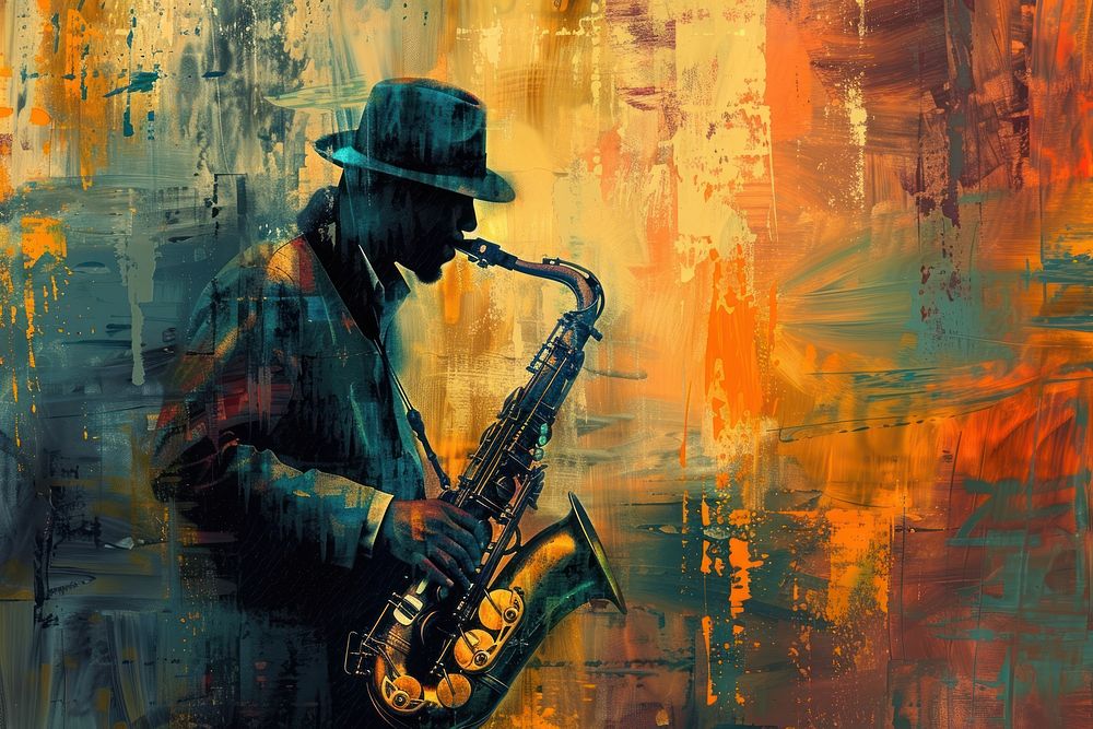 A musician playing saxophone person adult human.