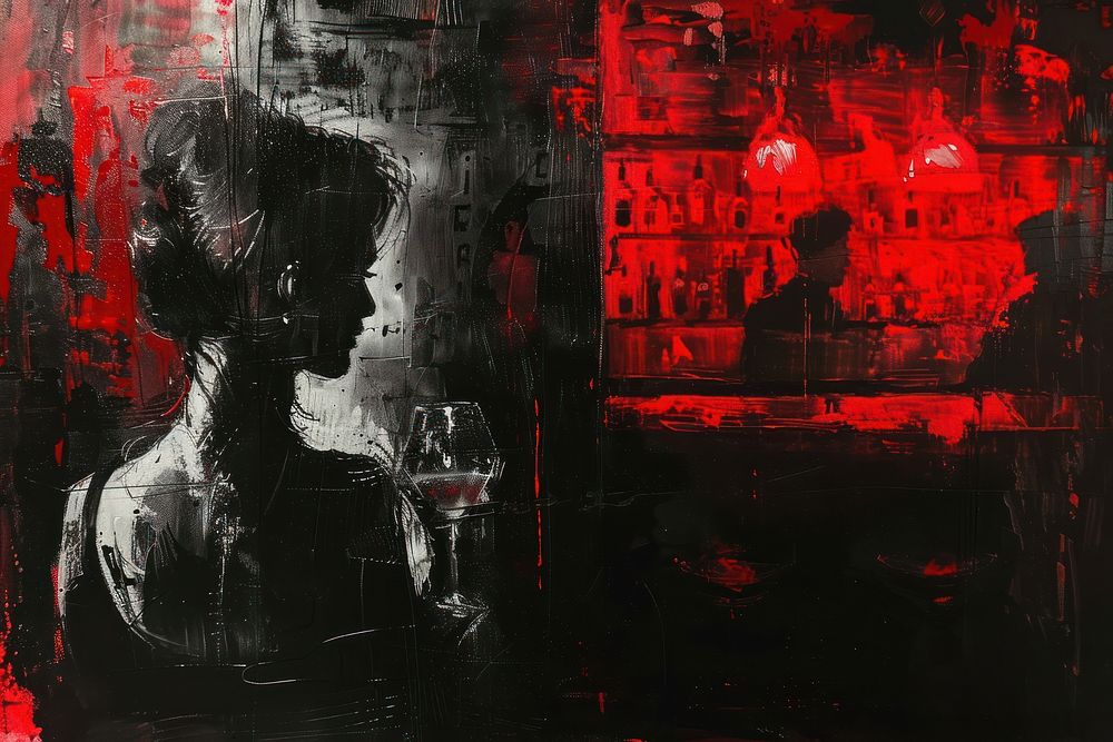 A night club painting art female.