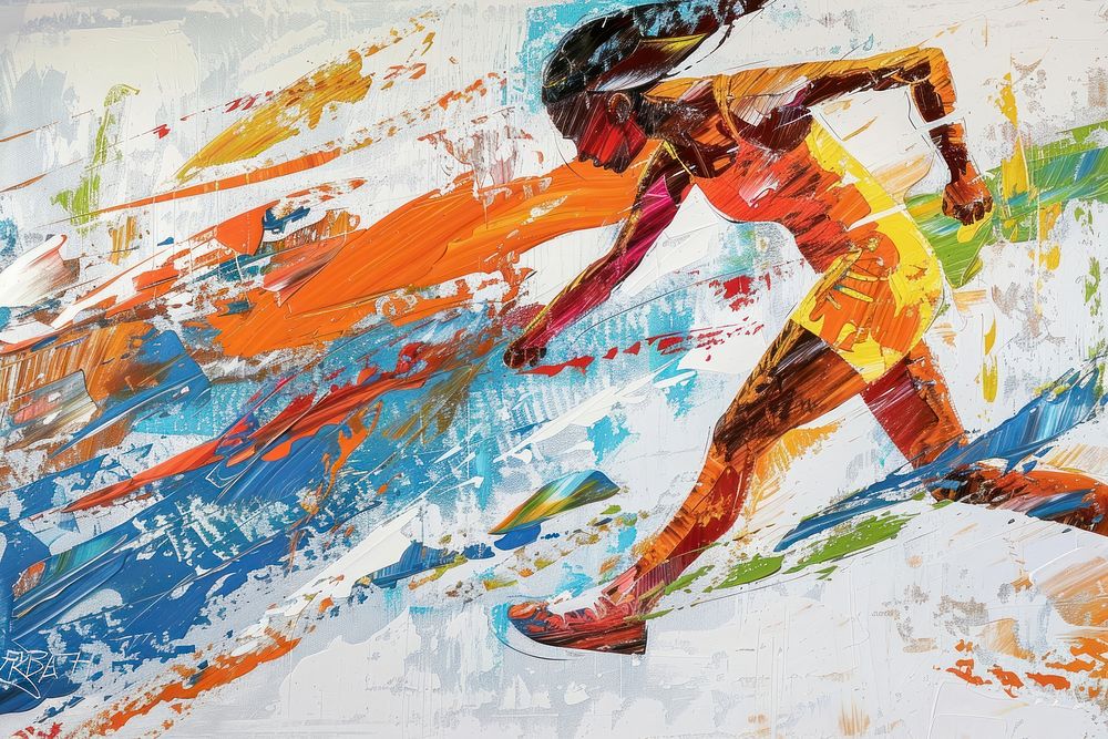 A woman sport painting art modern art.