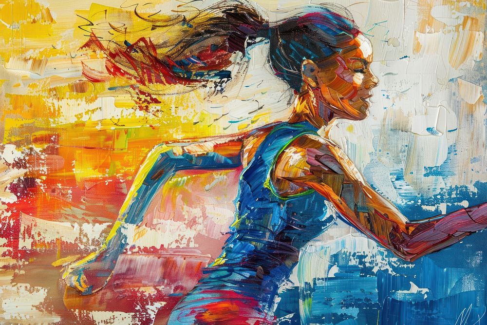 A woman sport painting art female.