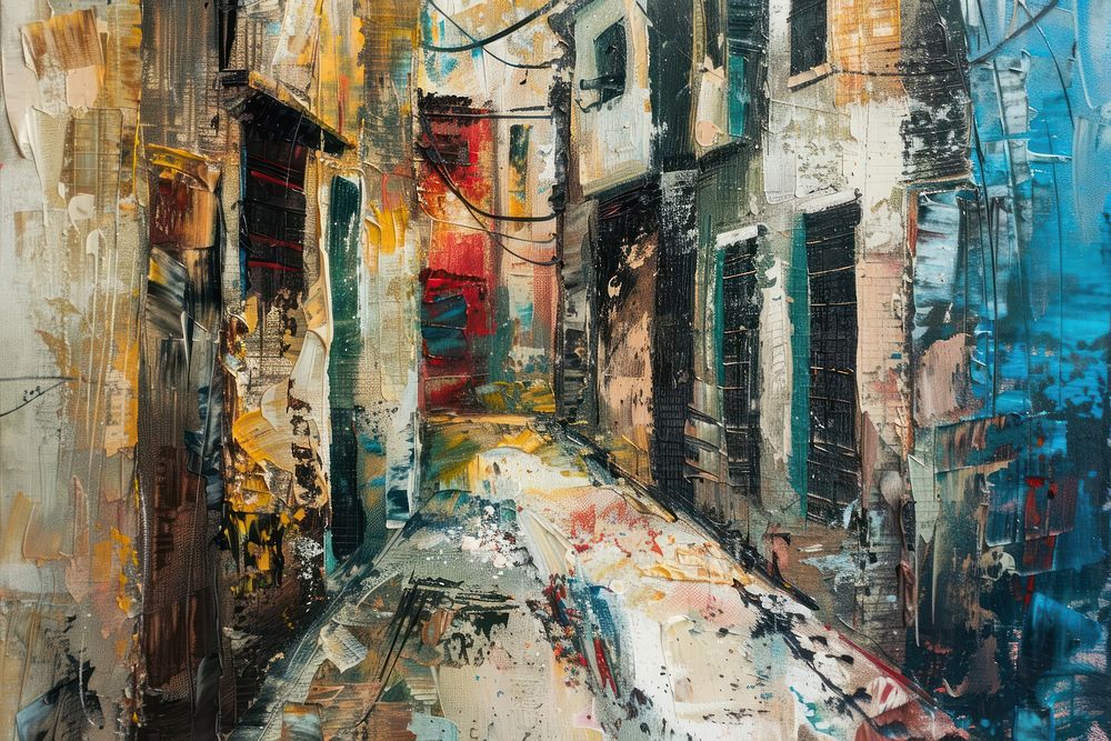 A urban brazil town painting art alleyway.