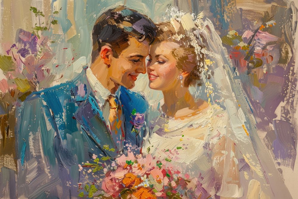 Couple wedding painting art photography.