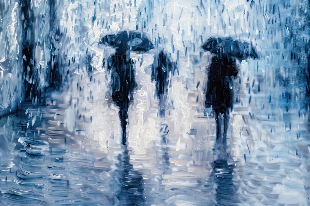 Dancing in the rain painting art outdoors.
