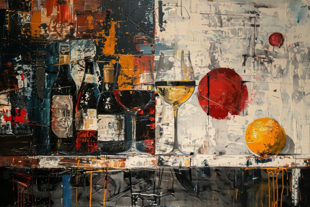 Drink in the bar painting art .