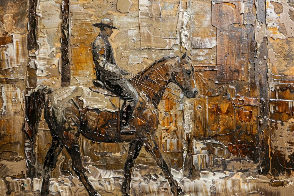 Guy horse riding painting art clothing.