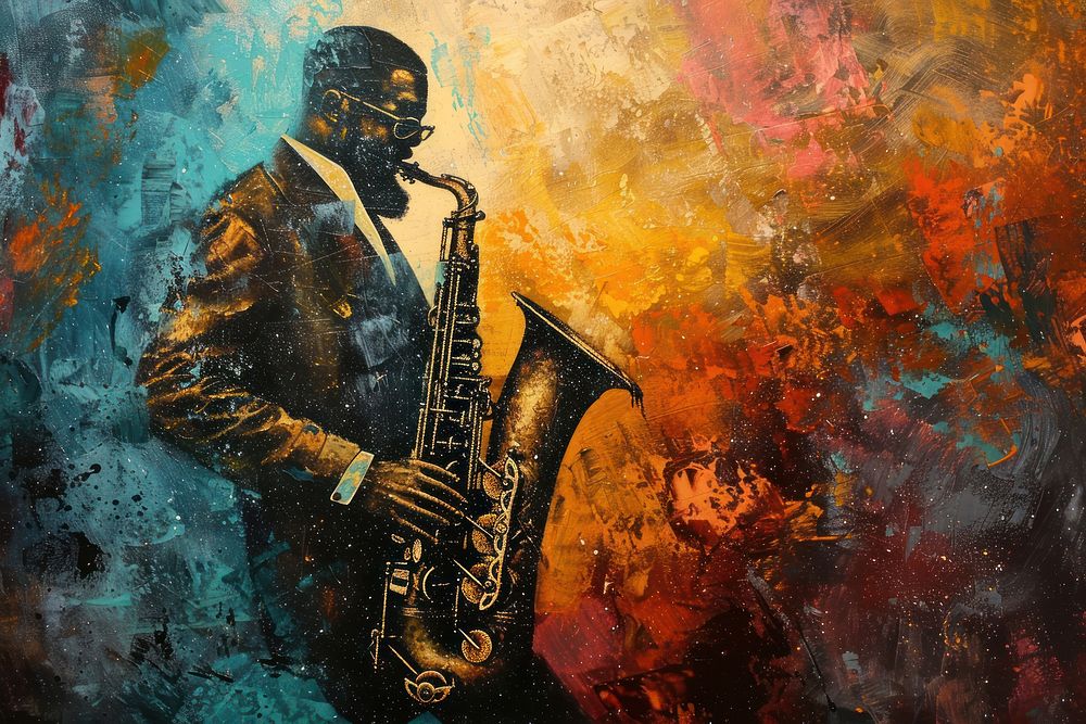 Jazz musician art saxophone person.