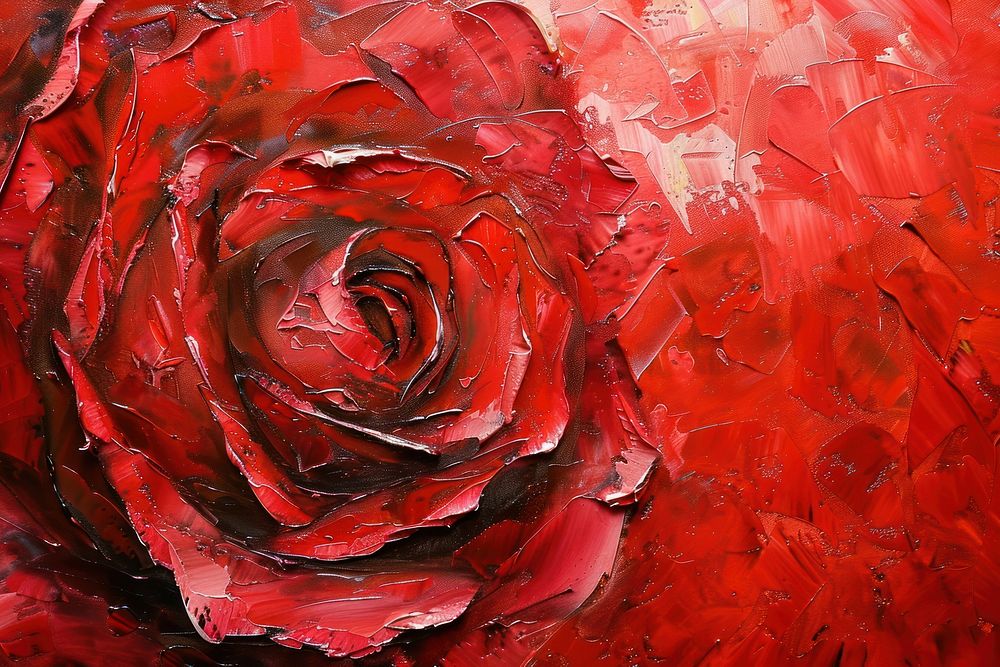 Red rose painting art blossom.