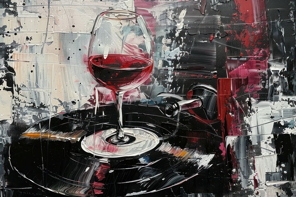 Painting glass wine art.