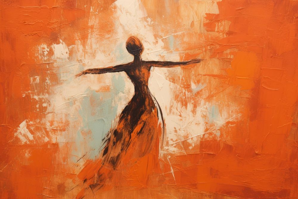 Woman dancing painting art recreation.