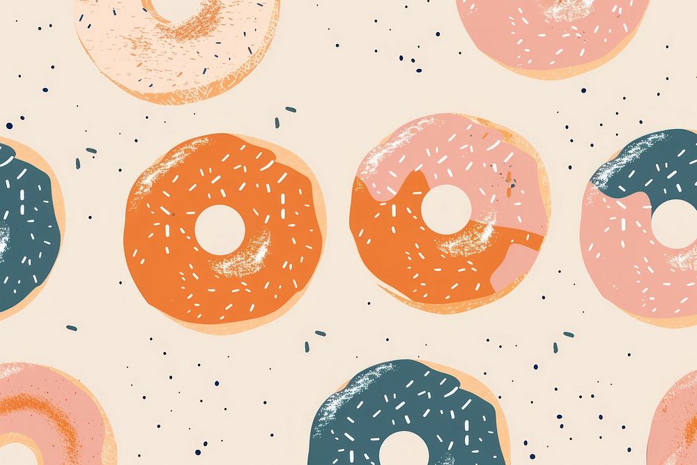 Bagel flat illustration confectionery produce sweets.