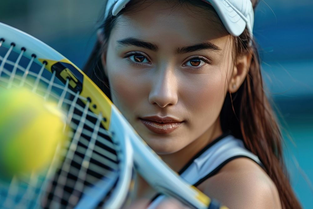 Woman playing sport sports racket tennis.
