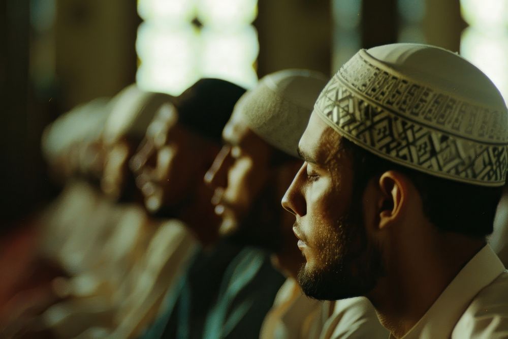 Muslim ramadhan in mosque clothing apparel worship.