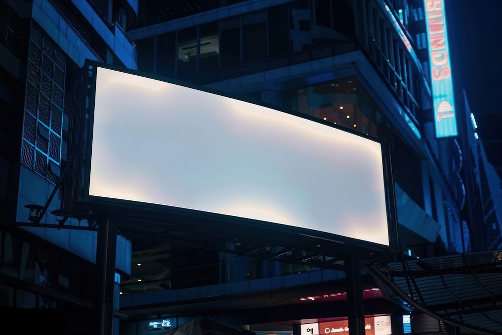 Blank curved led screen mockup billboard advertisement electronics.