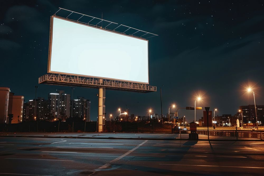 Blank long billboard mockup advertisement.