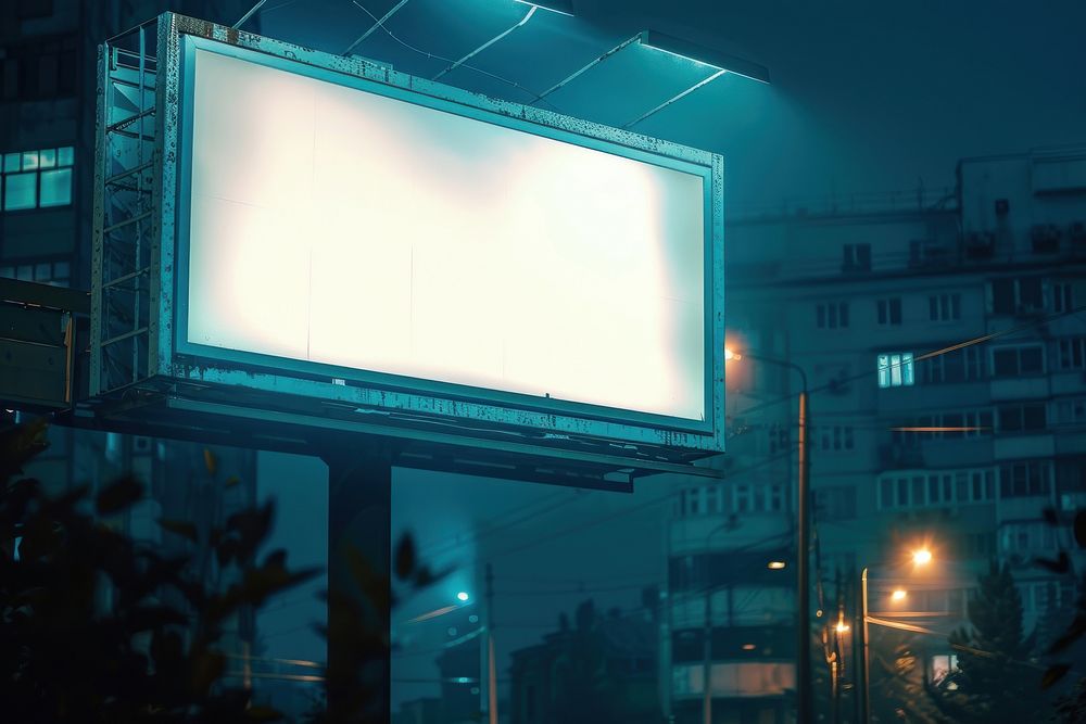 Blank long billboard mockup advertisement electronics screen.