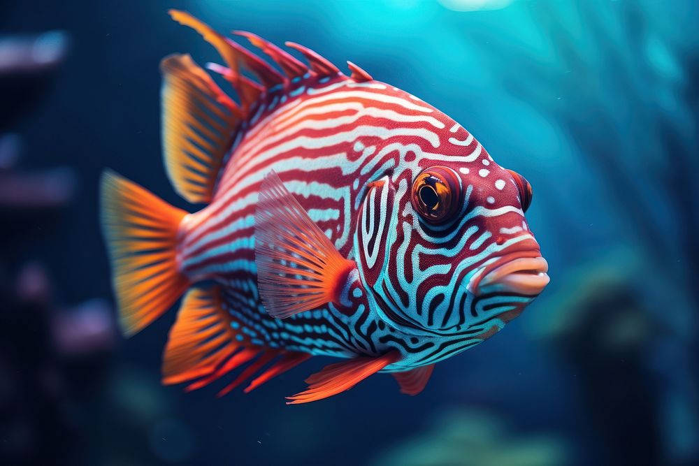Coral Rabbitfish angelfish aquarium aquatic.