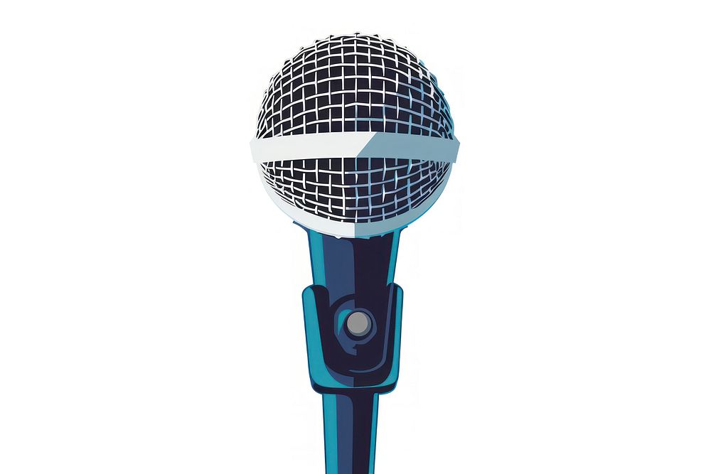 Flat illustration mic audio equipment microphone white background performance.