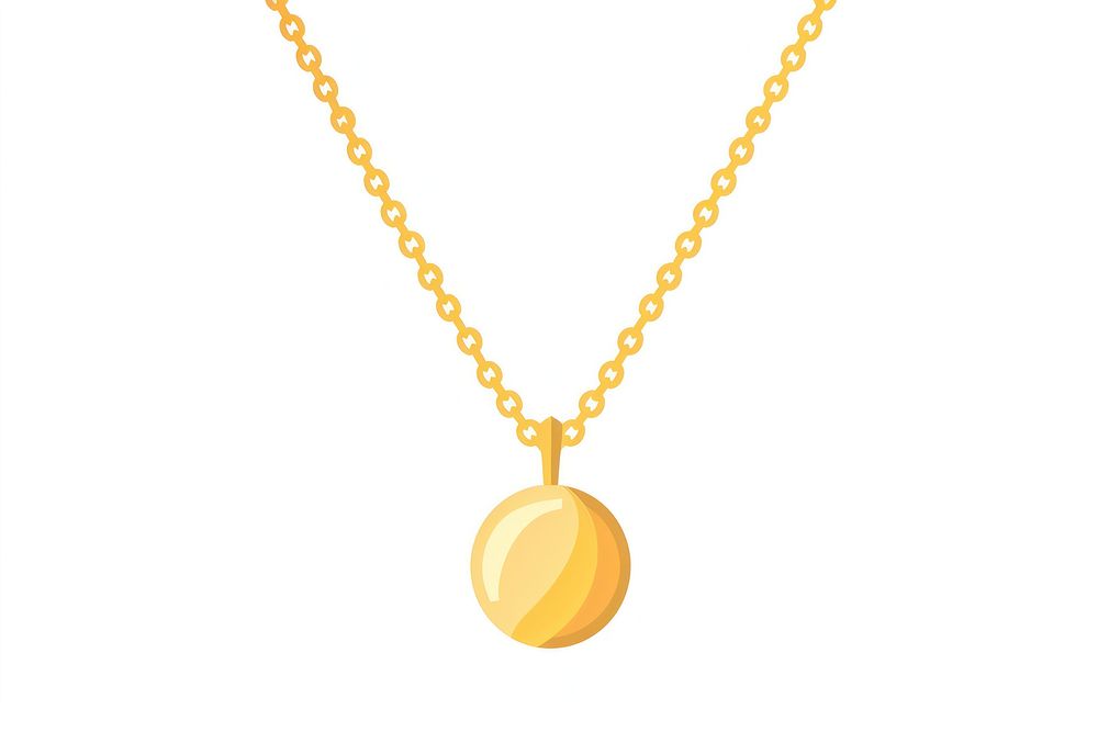 Flat illustration necklace pendant jewelry locket.