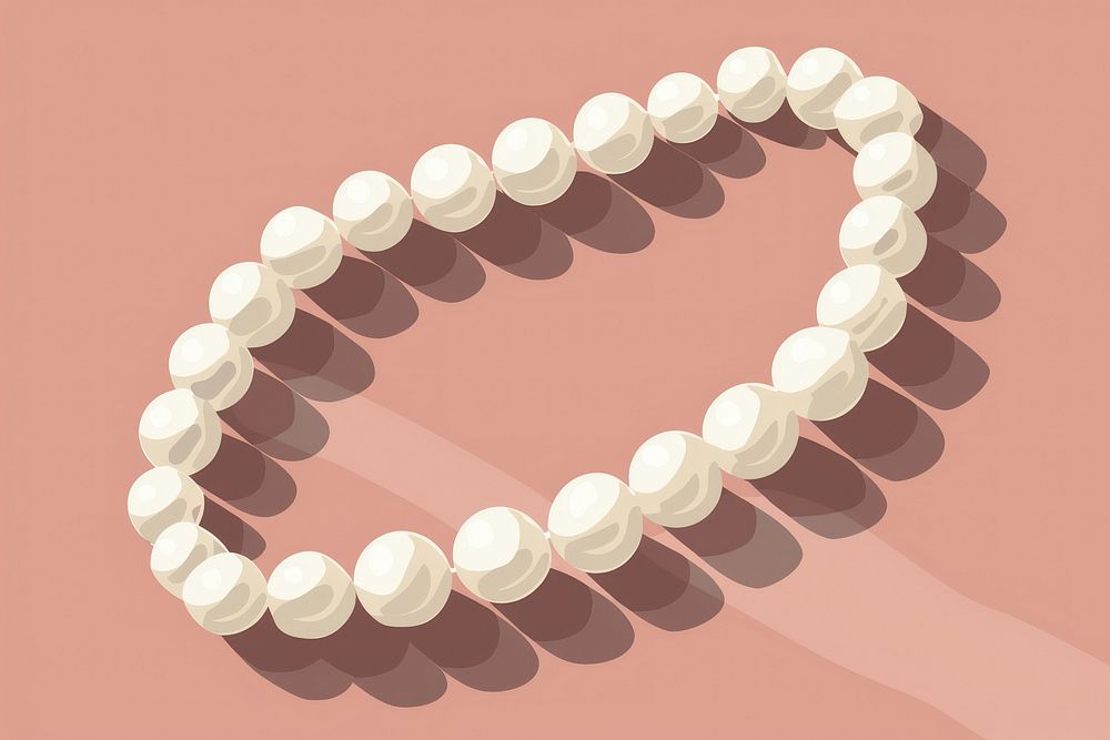 Flat illustration pearl necklace jewelry accessories accessory.