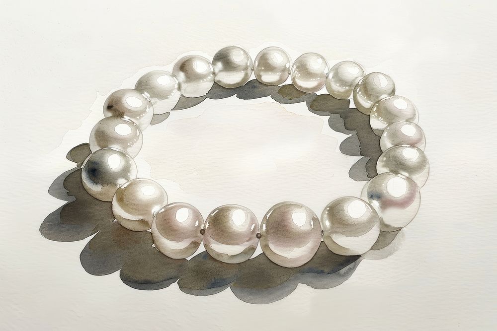 Monochromatic white pearl necklace bracelet jewelry accessories.