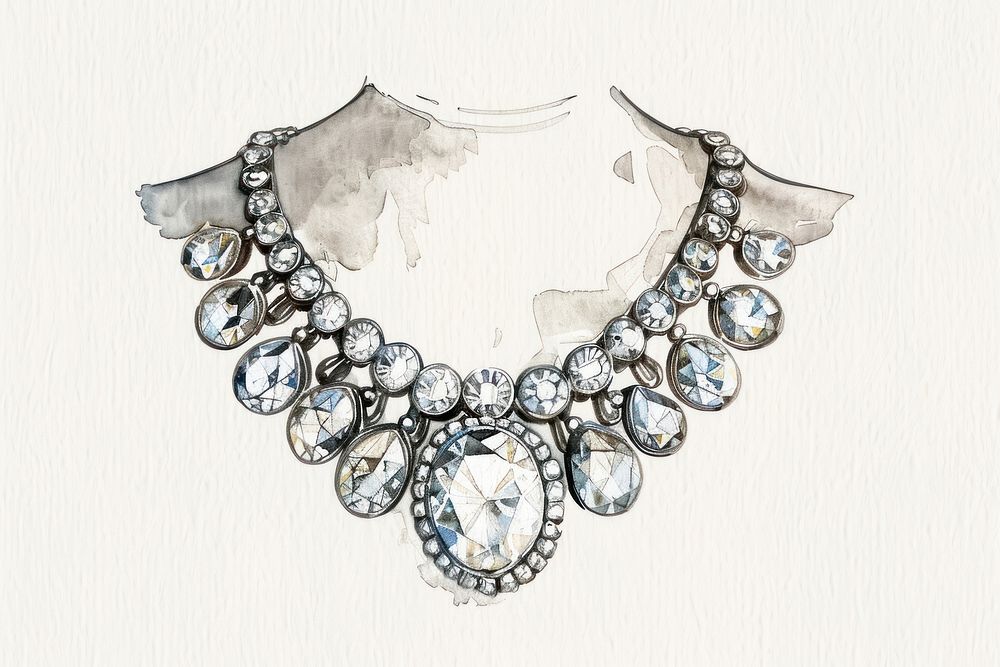 Monochromatic diamond necklace gemstone jewelry earring.