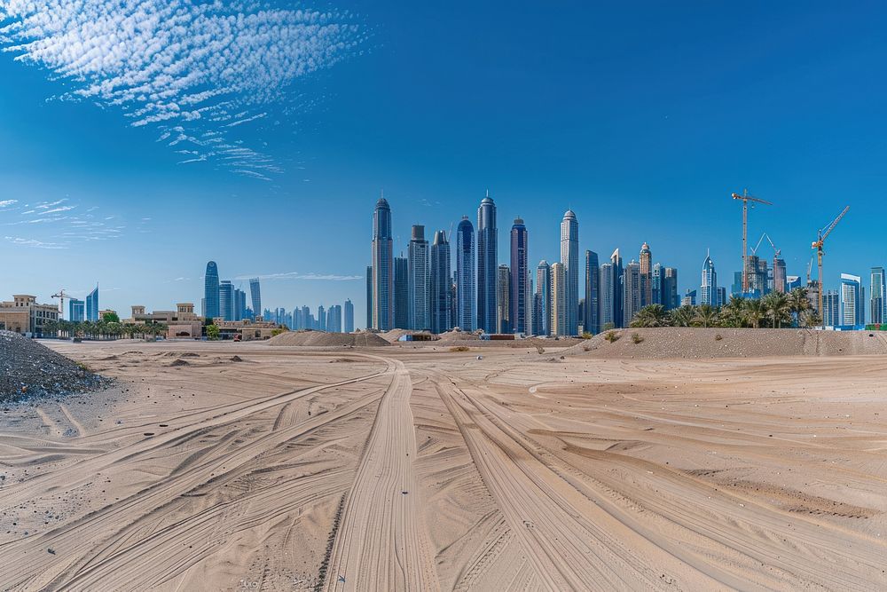 Dubai sky architecture construction.