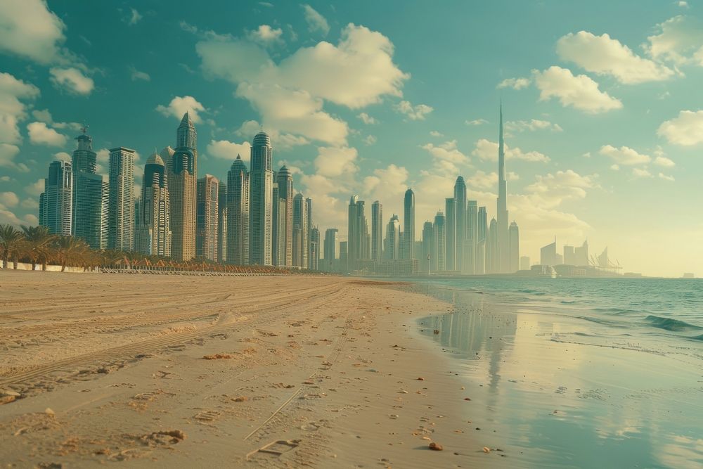 Dubai sky architecture landscape.