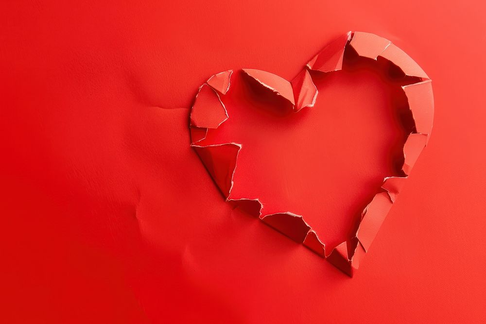 Heart broken torn paper backgrounds shape red.