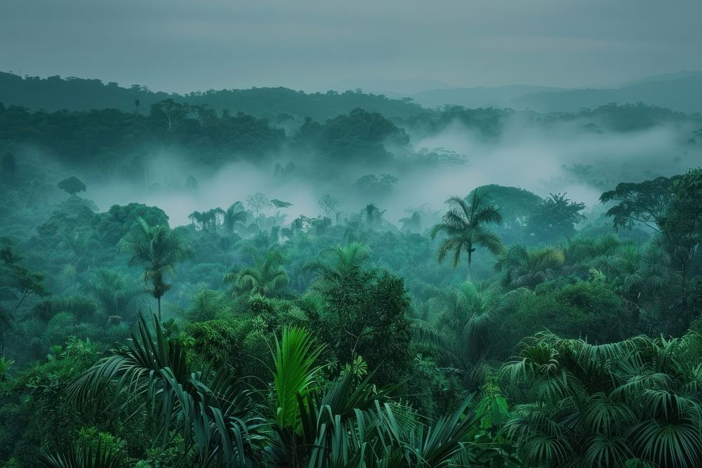 Jungle vegetation rainforest outdoors.