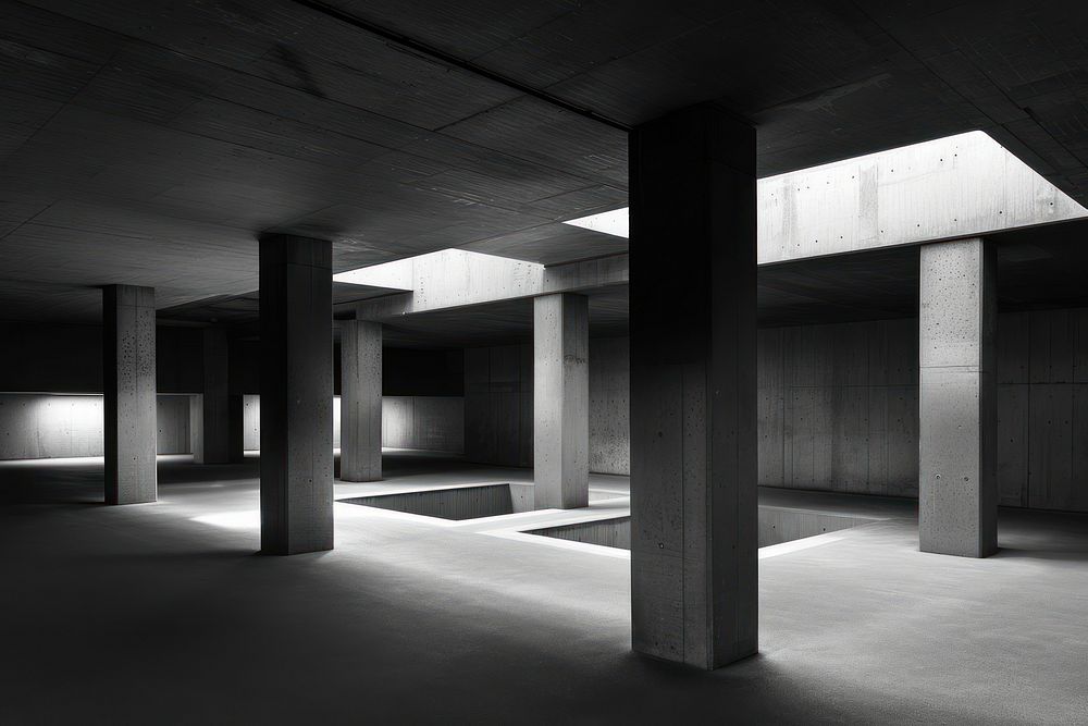 Urban architecture lighting basement indoors.