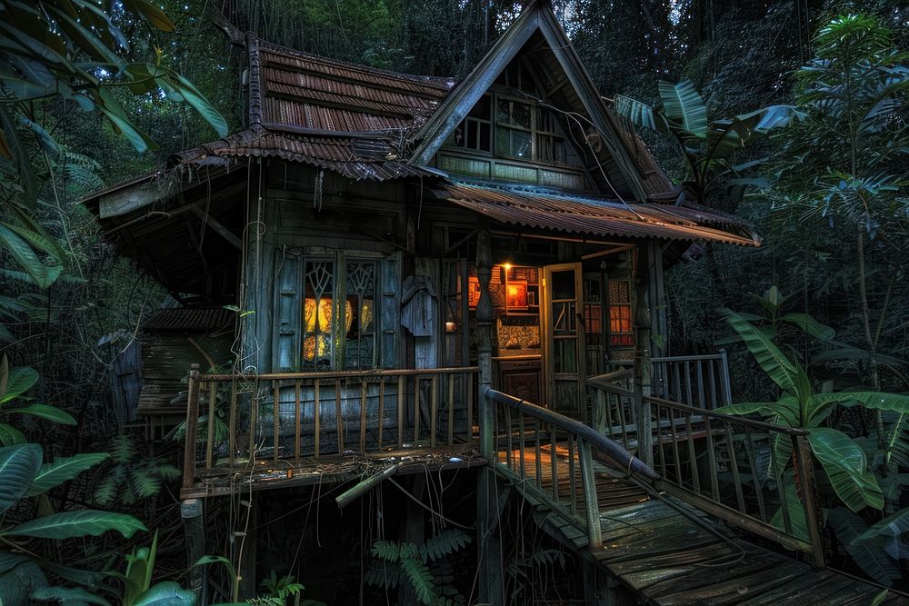 House architecture rainforest vegetation.