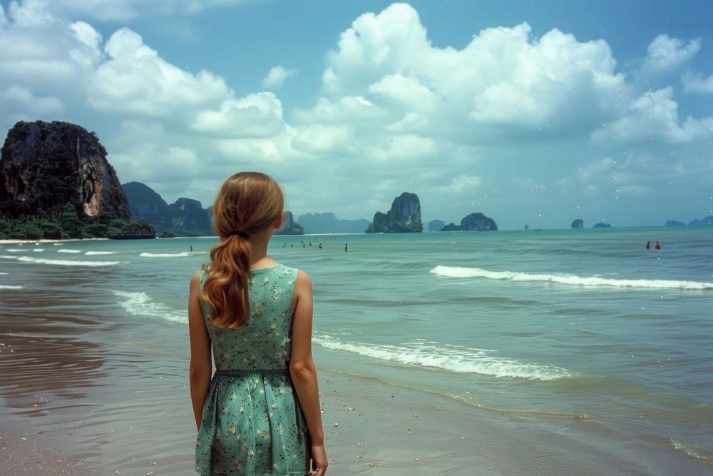 American girl on the Beach in Thailand beach photo photography.