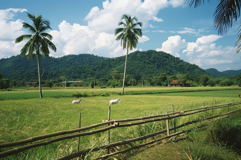 Farming in Thailand transportation countryside vegetation.