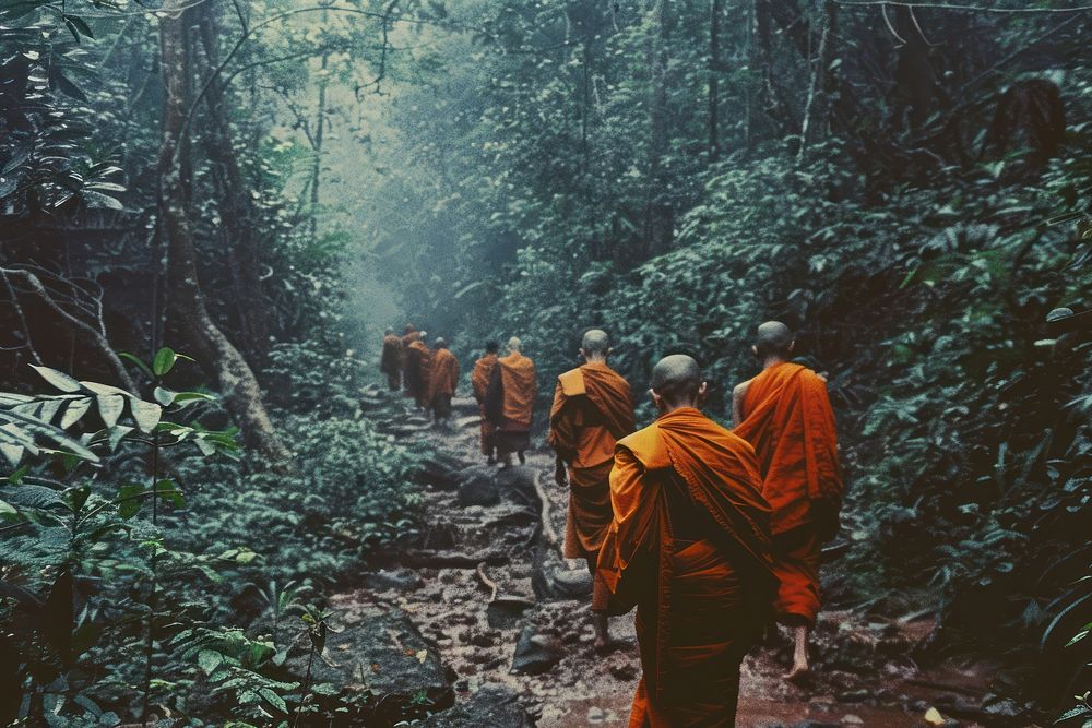Jungle monk vegetation clothing.