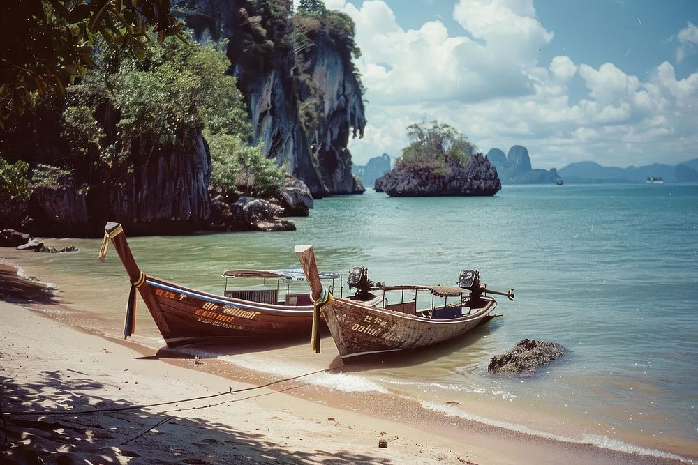 Tour in Thailand transportation shoreline landscape.